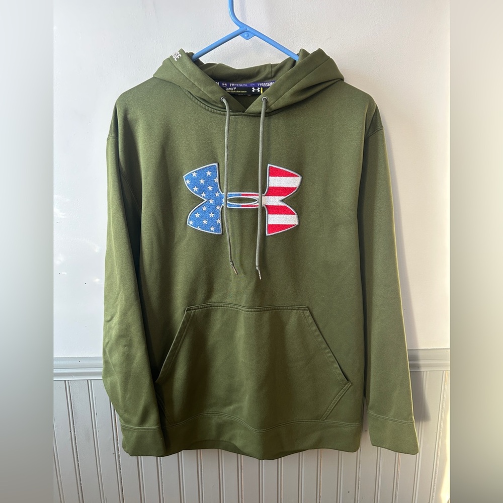 Under Armour Protect this House Freedom Olive Hoodie with Patriotic Logo